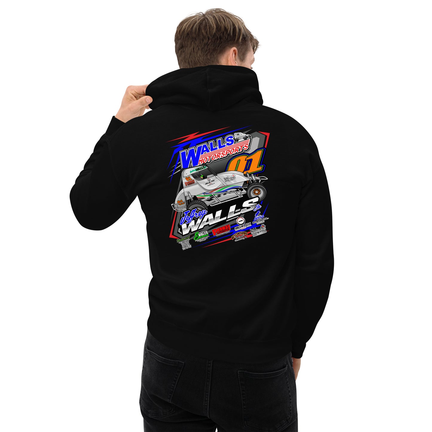 Jeffrey Walls 2024 Racing Shirt (Front and Back Design) Unisex Heavy Blend Hoodie | Gildan 18500