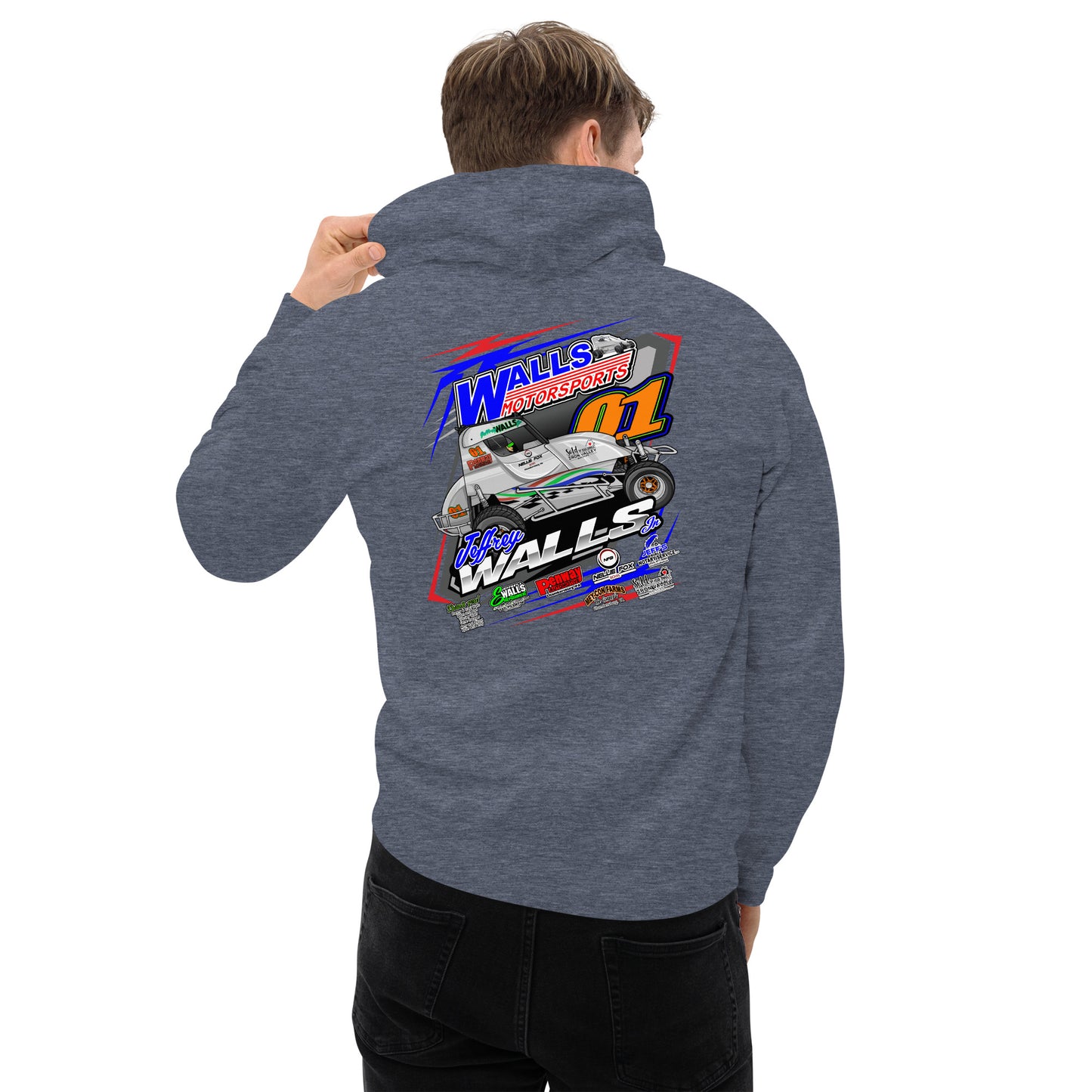 Jeffrey Walls 2024 Racing Shirt (Front and Back Design) Unisex Heavy Blend Hoodie | Gildan 18500