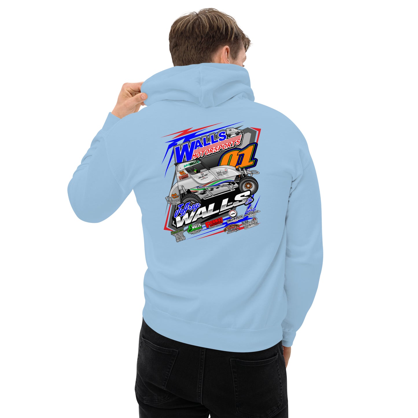 Jeffrey Walls 2024 Racing Shirt (Front and Back Design) Unisex Heavy Blend Hoodie | Gildan 18500