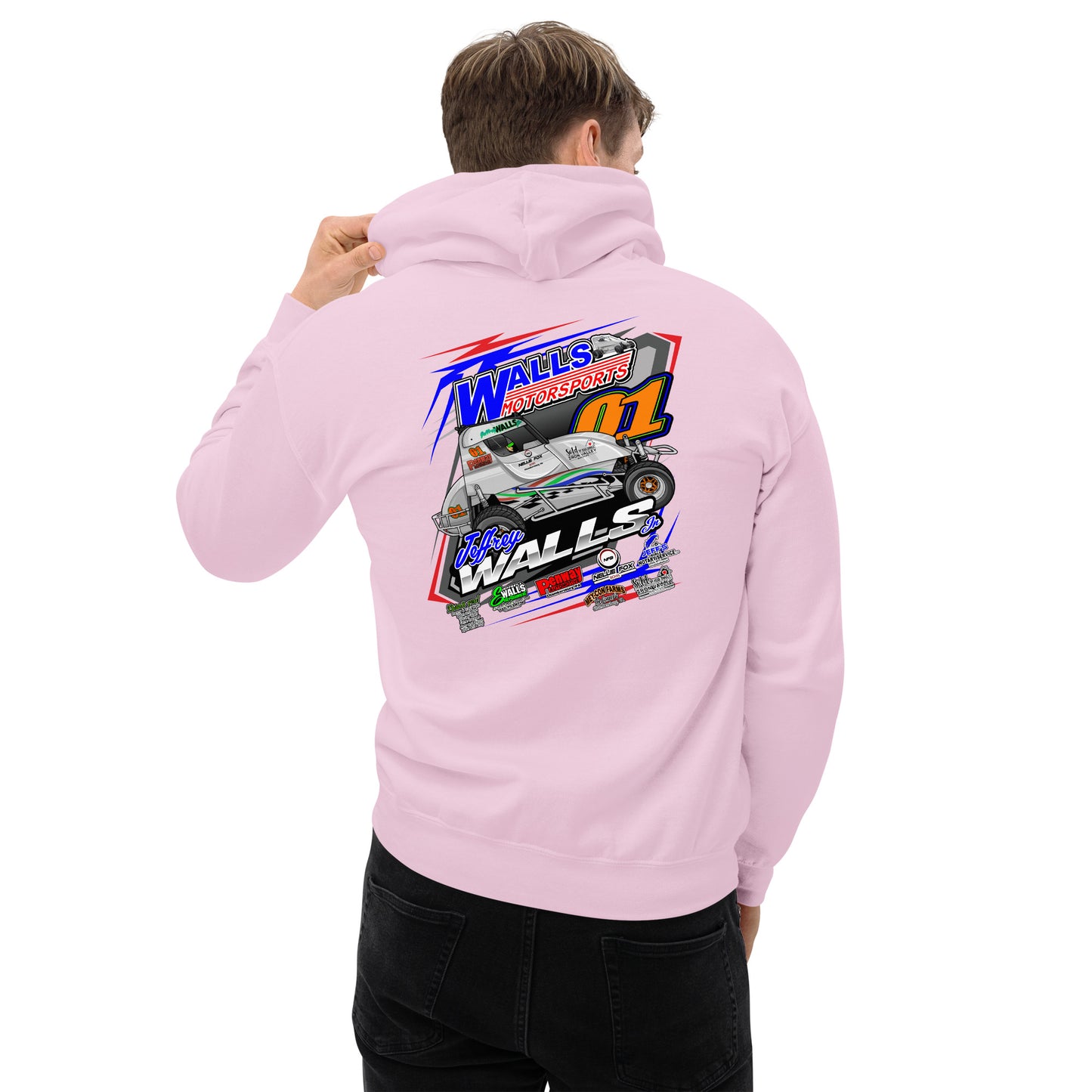 Jeffrey Walls 2024 Racing Shirt (Front and Back Design) Unisex Heavy Blend Hoodie | Gildan 18500